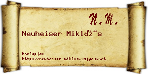 Neuheiser Miklós névjegykártya